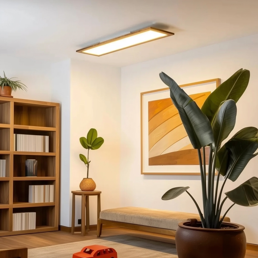 Eglo - LED Bevestigd lichtpaneel SALOBRENA-RW WOOD LED/34W/230V 2700/4000K 124x34 cm bruin