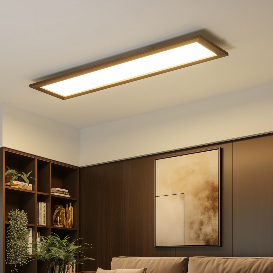 Eglo - LED Bevestigd lichtpaneel SALOBRENA-RW WOOD LED/34W/230V 2700/4000K 124x34 cm donkerbruin