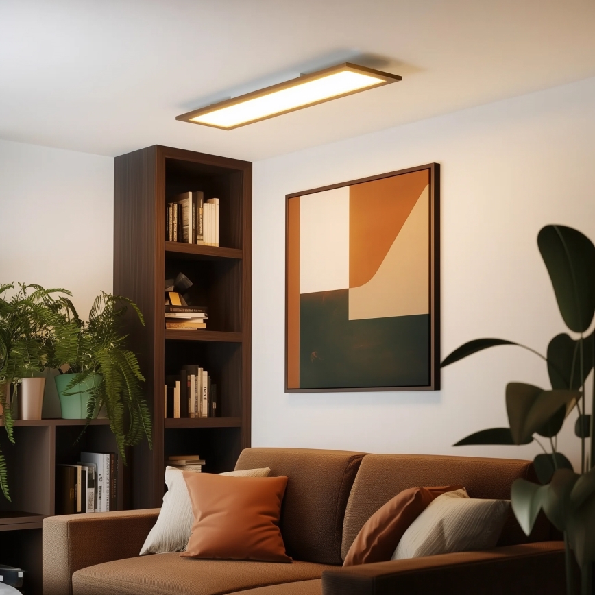 Eglo - LED Bevestigd lichtpaneel SALOBRENA-RW WOOD LED/34W/230V 2700/4000K 124x34 cm donkerbruin