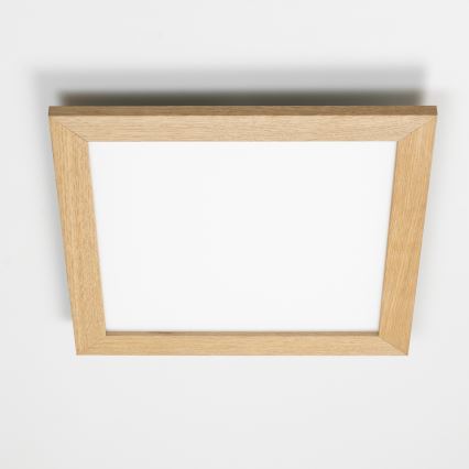 Eglo - LED Dimbaar bevestigd lichtpaneel POZZALLO WOOD LED/21W/230V 2700-6500K 49,5x49,5 cm bruin + afstandsbediening