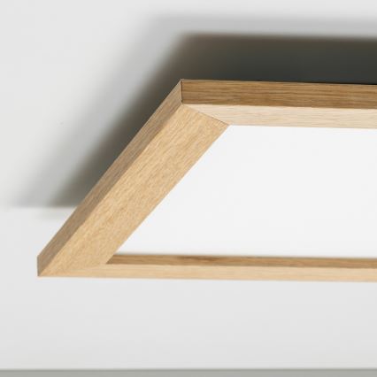 Eglo - LED Dimbaar bevestigd lichtpaneel POZZALLO WOOD LED/21W/230V 2700-6500K 49,5x49,5 cm bruin + afstandsbediening