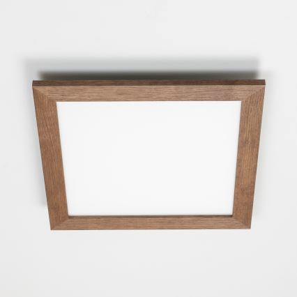 Eglo - LED Dimbaar bevestigd lichtpaneel POZZALLO WOOD LED/21W/230V 2700-6500K 49,5x49,5 cm donkerbruin + afstandsbediening