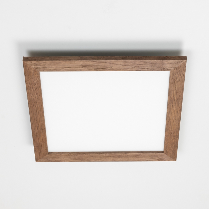 Eglo - LED Dimbaar bevestigd lichtpaneel POZZALLO WOOD LED/21W/230V 2700-6500K 49,5x49,5 cm donkerbruin + afstandsbediening
