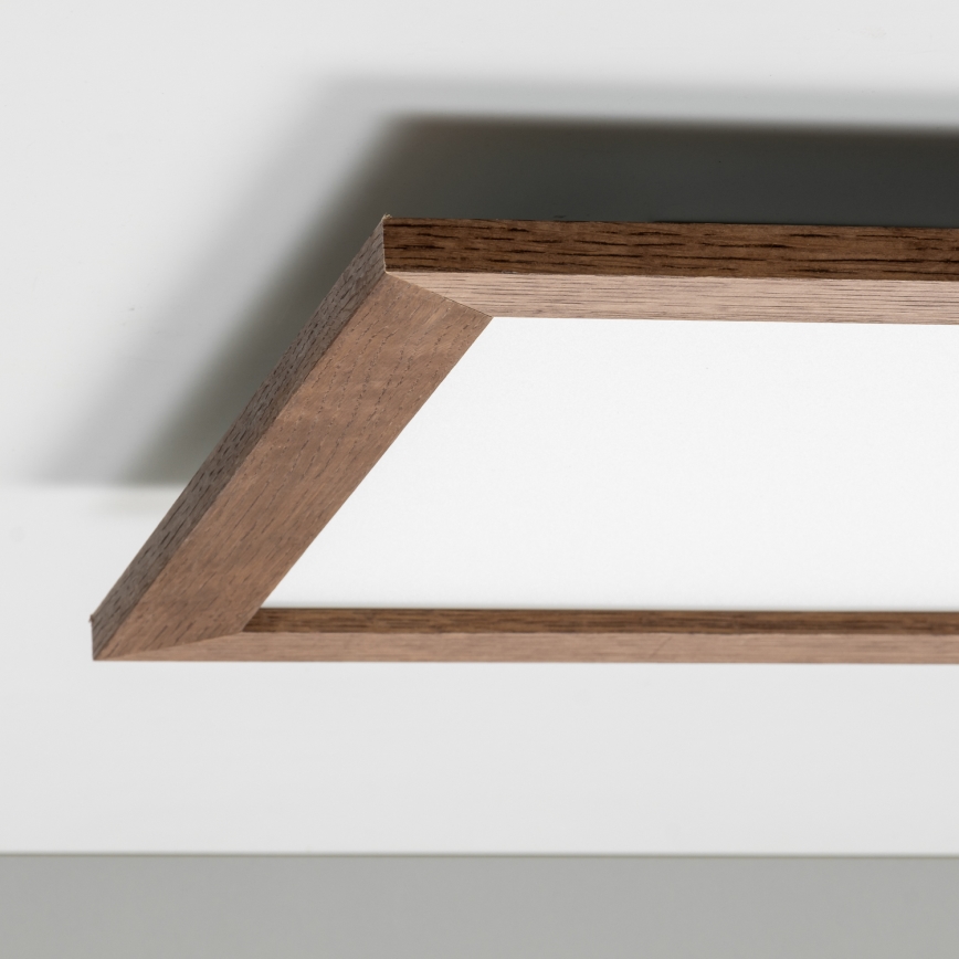 Eglo - LED Dimbaar bevestigd lichtpaneel POZZALLO WOOD LED/21W/230V 2700-6500K 49,5x49,5 cm donkerbruin + afstandsbediening