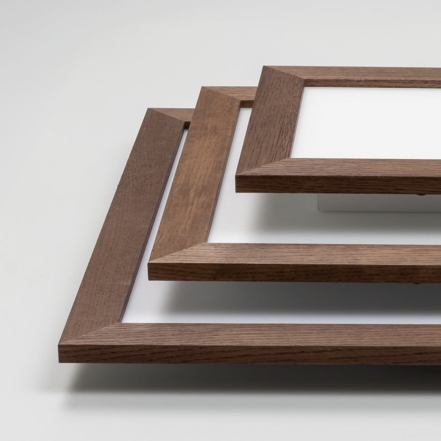 Eglo - LED Dimbaar bevestigd lichtpaneel POZZALLO WOOD LED/21W/230V 2700-6500K 49,5x49,5 cm donkerbruin + afstandsbediening