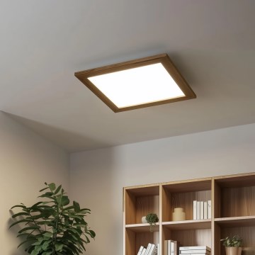 Eglo - LED Dimbaar bevestigd lichtpaneel POZZALLO WOOD LED/21W/230V 2700-6500K 49,5x49,5 cm bruin + afstandsbediening