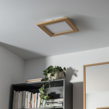 Eglo - LED Dimbaar bevestigd lichtpaneel SALOBRENA 2 WOOD LED/16W/230V 4000K 34x34 cm bruin