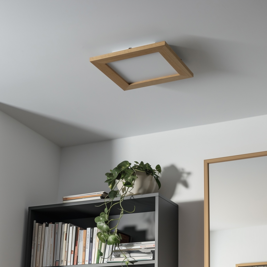 Eglo - LED Dimbaar bevestigd lichtpaneel SALOBRENA 2 WOOD LED/16W/230V 4000K 34x34 cm bruin