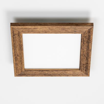 Eglo - LED Dimbaar bevestigd lichtpaneel SALOBRENA 2 WOOD LED/16W/230V 4000K 34x34 cm bruin