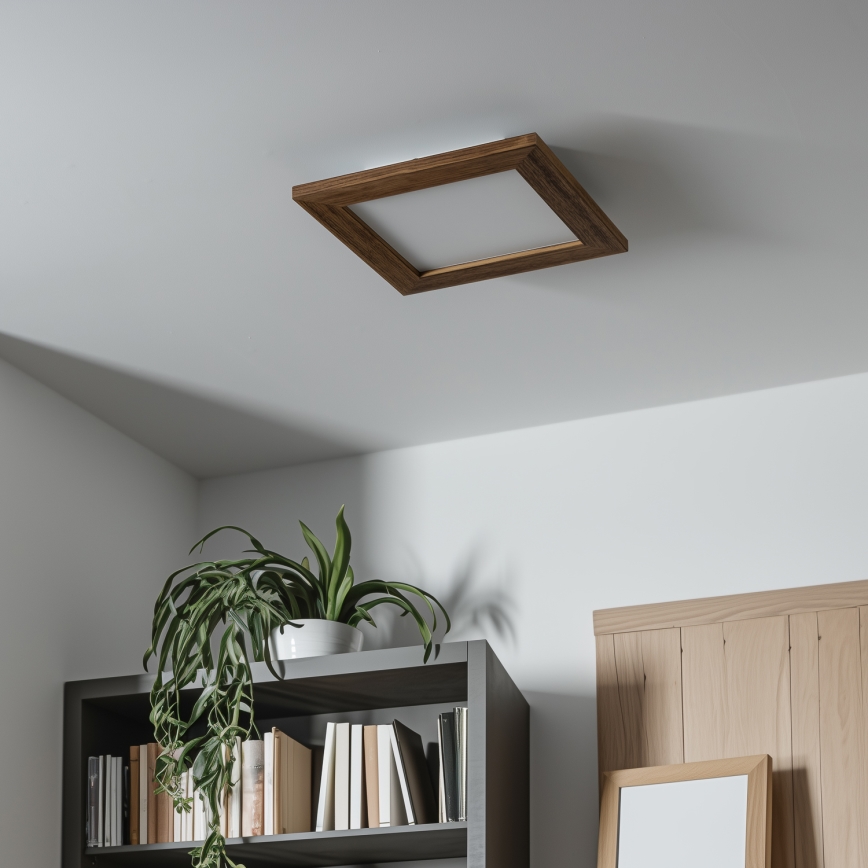 Eglo - LED Dimbaar bevestigd lichtpaneel SALOBRENA 2 WOOD LED/16W/230V 4000K 34x34 cm bruin