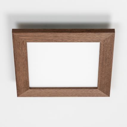 Eglo - LED Dimbaar bevestigd lichtpaneel SALOBRENA 2 WOOD LED/16W/230V 4000K 34x34 cm donkerbruin