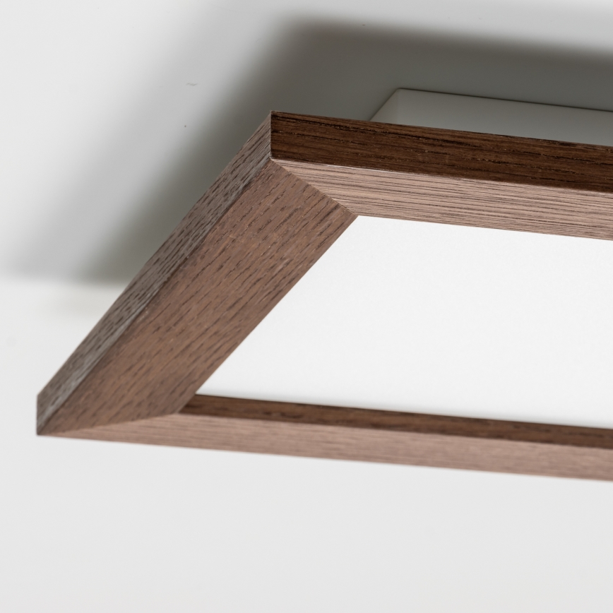 Eglo - LED Dimbaar bevestigd lichtpaneel SALOBRENA 2 WOOD LED/16W/230V 4000K 34x34 cm donkerbruin