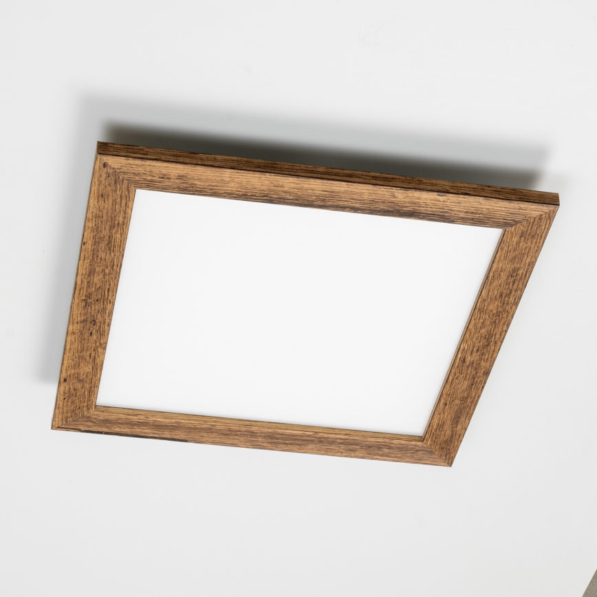 Eglo - LED Dimbaar bevestigd lichtpaneel SALOBRENA 2 WOOD LED/25W/230V 4000K 49,5x49,5 cm bruin