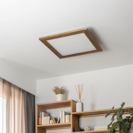 Eglo - LED Dimbaar bevestigd lichtpaneel SALOBRENA 2 WOOD LED/25W/230V 4000K 49,5x49,5 cm bruin