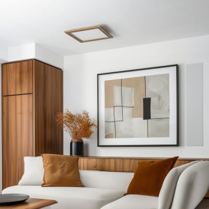 Eglo - LED Dimbaar bevestigd lichtpaneel SALOBRENA 2 WOOD LED/25W/230V 4000K 49,5x49,5 cm bruin