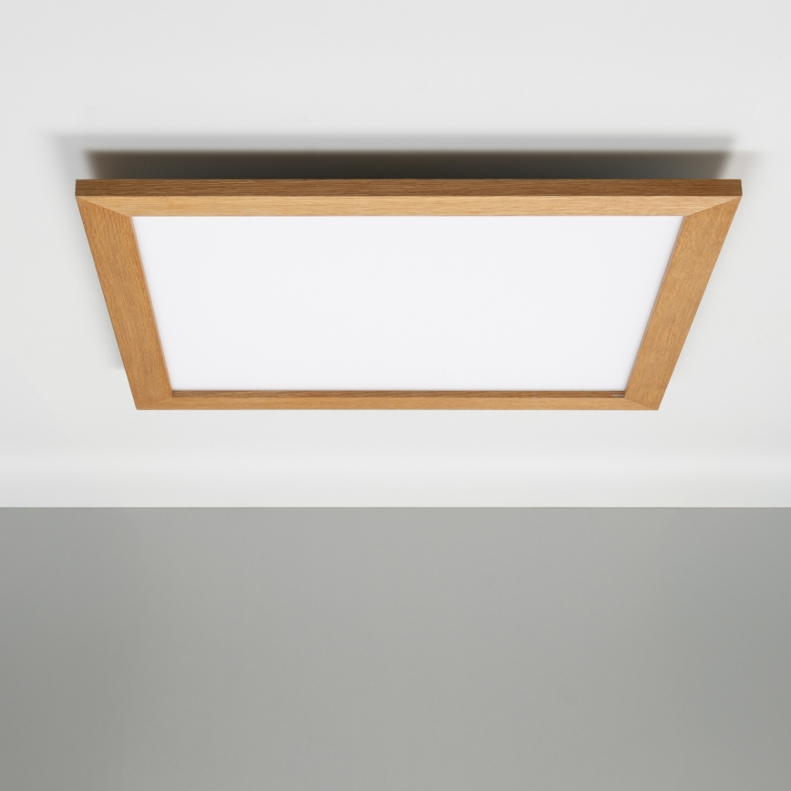 Eglo - LED Dimbaar bevestigd lichtpaneel SALOBRENA-CL WOOD LED/31W/230V 2700-6500K 64x64 cm bruin