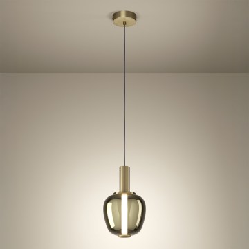Eglo - LED-dimbare hanglamp aan stalen kabel LED/5,5W/230V + LED/1,6W 2200-6500K Ø 21 cm goudkleurig