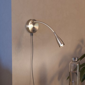 Eglo - LED flexibele wandlamp met USB LED/3,8W/230V mat chroom