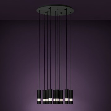 Eglo - LED Hanglamp aan een koord 10xGU10/4,6W/230V zwart