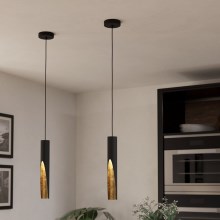 Eglo - LED Hanglamp aan een koord 1xGU10/4,5W/230V zwart/goud