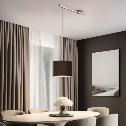 Eglo - LED Hanglamp aan een koord CALCENA 1xE27/60W/230V chroom/bruin