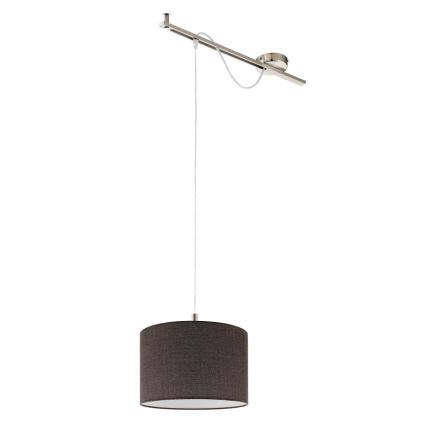 Eglo - LED Hanglamp aan een koord CALCENA 1xE27/60W/230V chroom/bruin