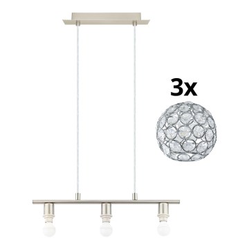 Eglo - LED Hanglamp aan een koord MY CHOICE 3xE14/4W/230V mat chroom