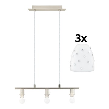 Eglo - LED Hanglamp aan een koord MY CHOICE 3xE14/4W/230V mat chroom/wit