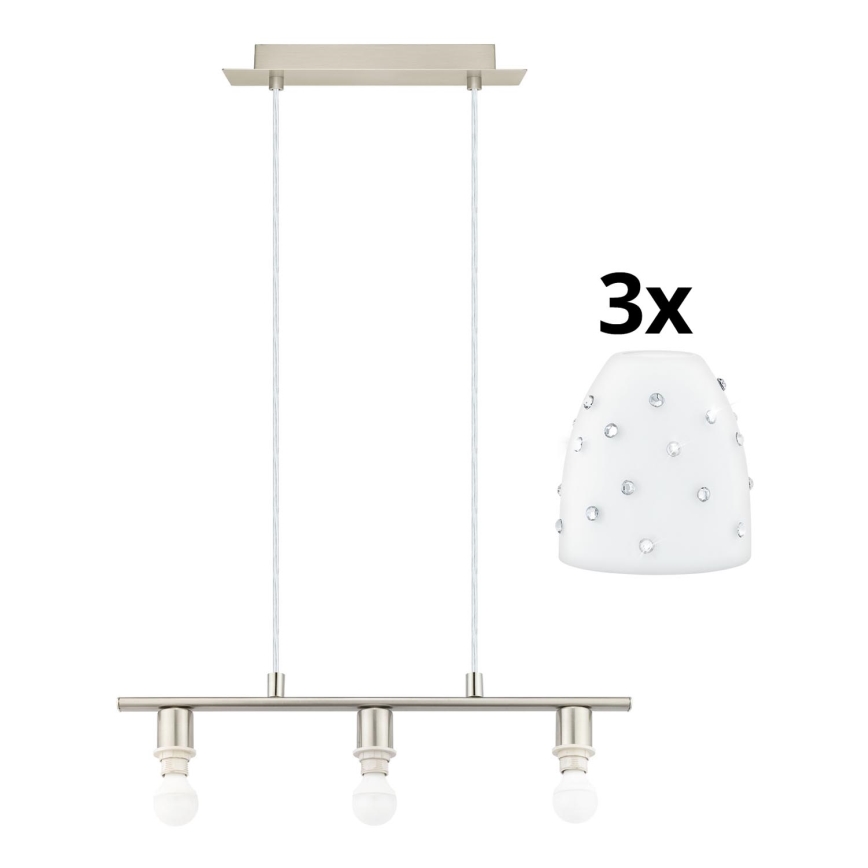 Eglo - LED Hanglamp aan een koord MY CHOICE 3xE14/4W/230V mat chroom/wit