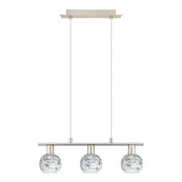 Eglo - LED Hanglamp aan een koord MY CHOICE 3xE14/4W/230V mat chroom/wit/zwart