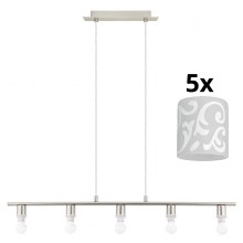 Eglo - LED Hanglamp aan een koord MY CHOICE 5xE14/4W/230V chroom/wit