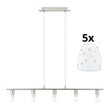 Eglo - LED Hanglamp aan een koord MY CHOICE 5xE14/4W/230V mat chroom/wit