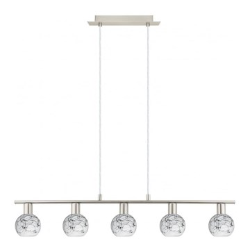 Eglo - LED Hanglamp aan een koord MY CHOICE 5xE14/4W/230V mat chroom/wit/zwart
