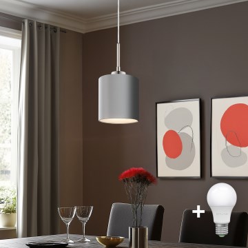 Eglo - LED Hanglamp aan een koord TUNJA 1xE27/60W/230V grijs