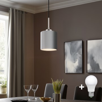 Eglo - LED Hanglamp aan een koord TUNJA 1xE27/60W/230V grijs