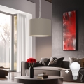 Eglo - LED Hanglamp aan een koord TUNJA 1xE27/60W/230V taupe