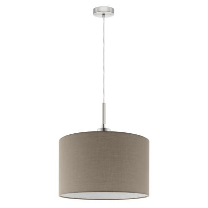 Eglo - LED Hanglamp aan een koord TUNJA 1xE27/60W/230V taupe