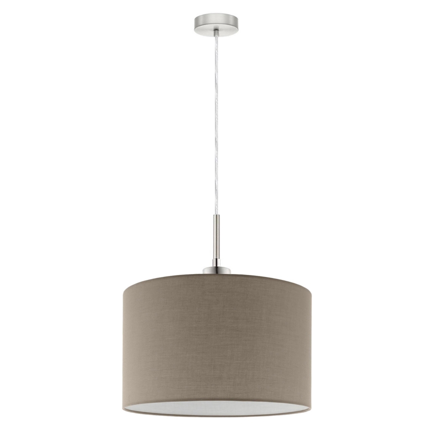 Eglo - LED Hanglamp aan een koord TUNJA 1xE27/60W/230V taupe