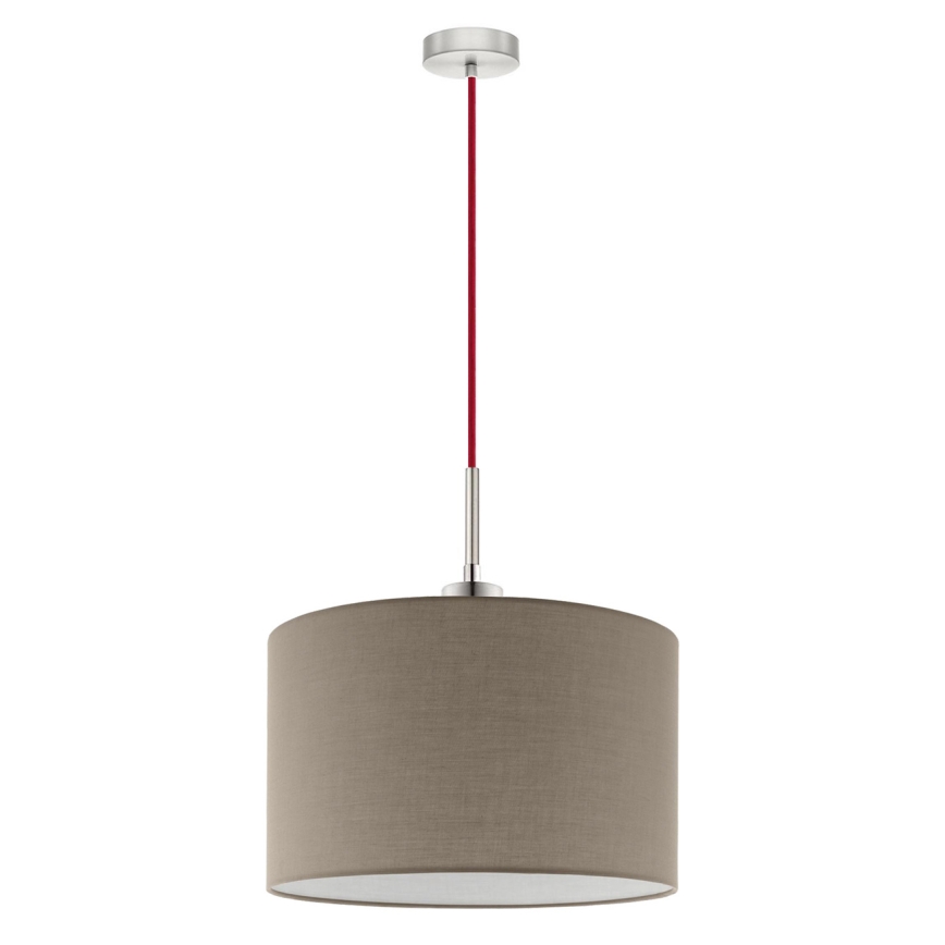 Eglo - LED Hanglamp aan een koord TUNJA 1xE27/60W/230V taupe