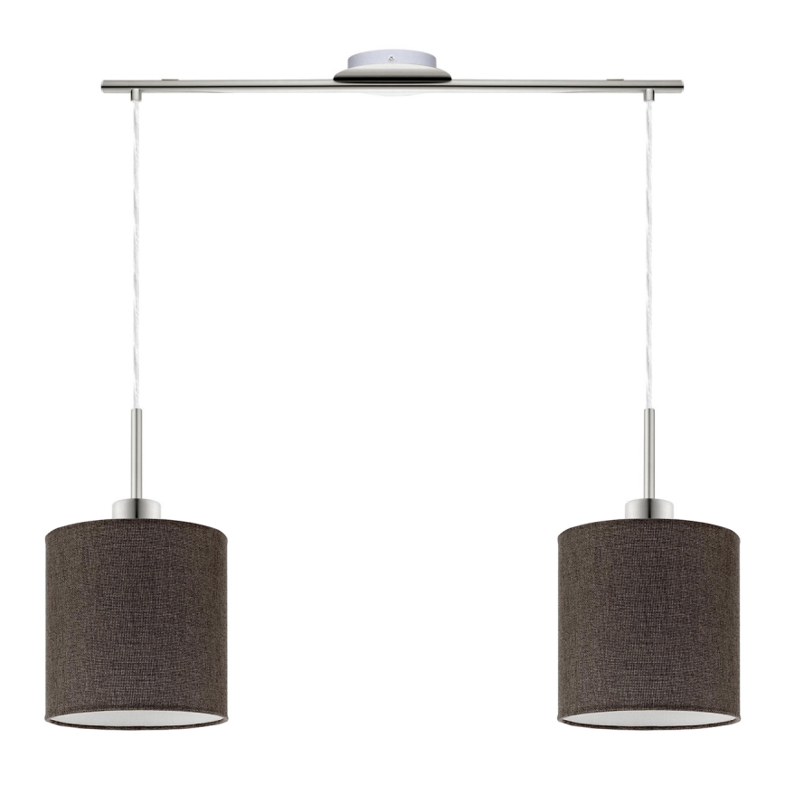 Eglo - LED Hanglamp aan een koord TUNJA 2xE27/60W/230V bruin