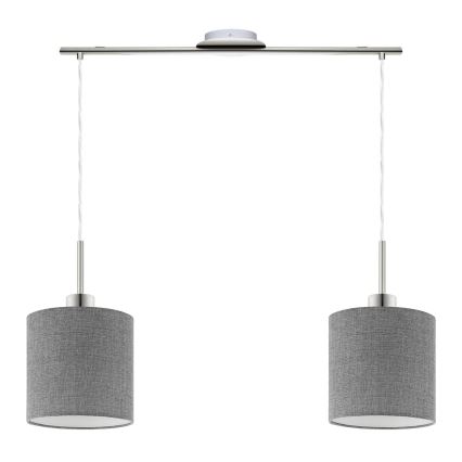 Eglo - LED Hanglamp aan een koord TUNJA 2xE27/60W/230V grijs