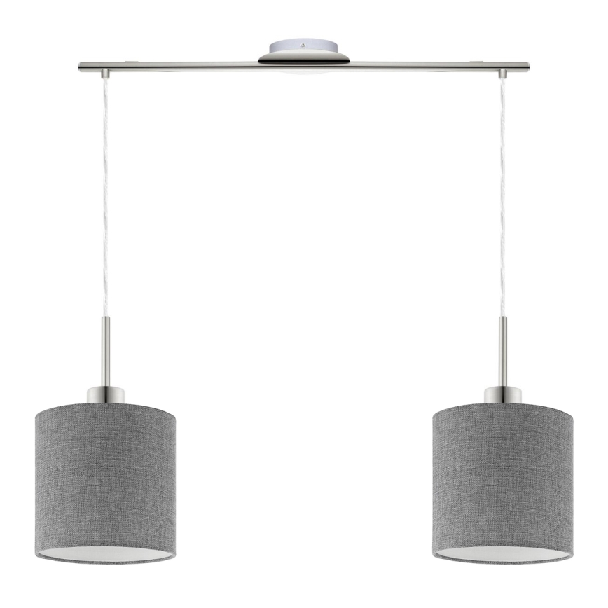 Eglo - LED Hanglamp aan een koord TUNJA 2xE27/60W/230V grijs