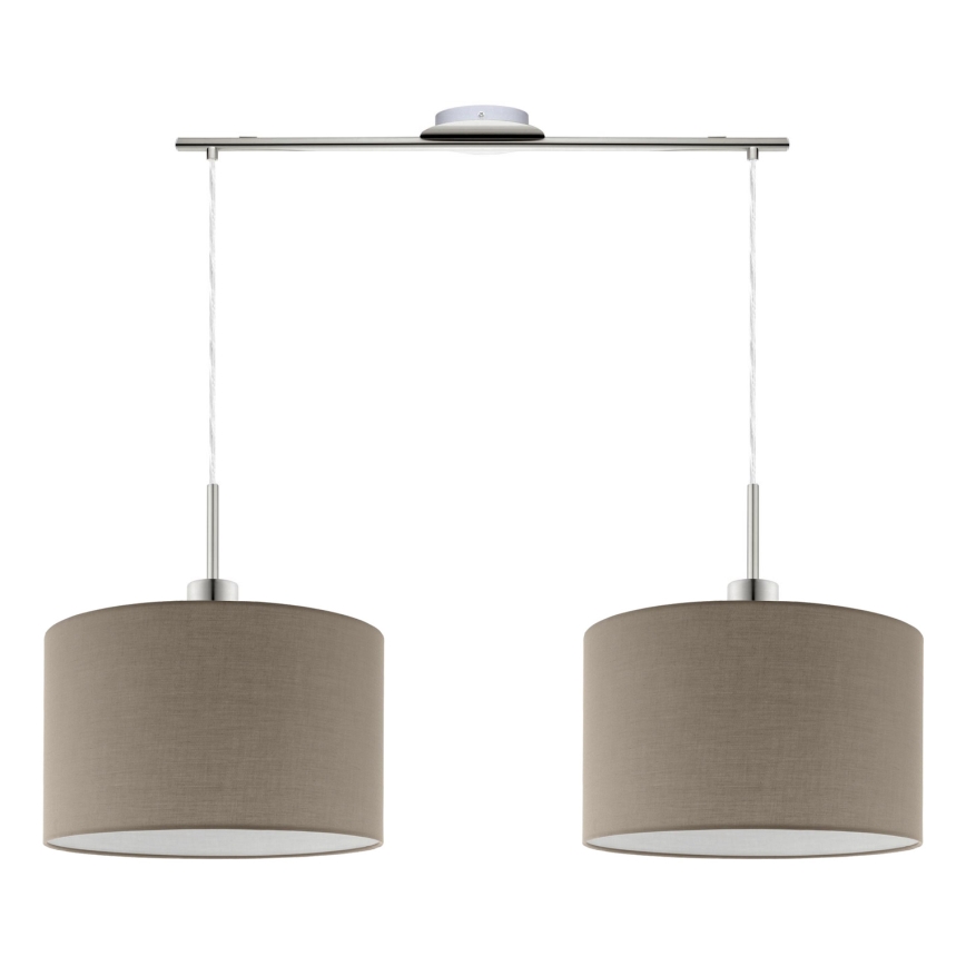 Eglo - LED Hanglamp aan een koord TUNJA 2xE27/60W/230V taupe