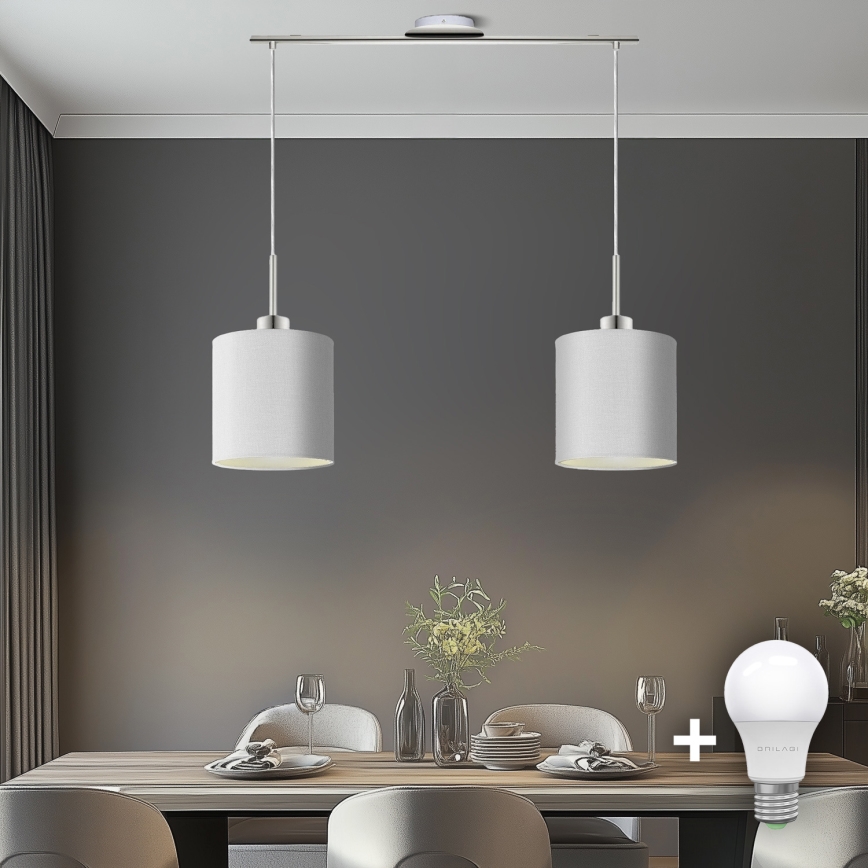 Eglo - LED Hanglamp aan een koord TUNJA 2xE27/60W/230V wit