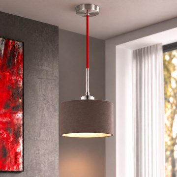 Eglo - LED-hanglamp aan kabel TUNJA 1xE27/60W/230V Ø 20 cm bruin/rood