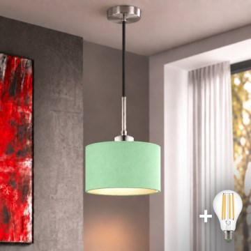 Eglo - LED-hanglamp aan kabel TUNJA 1xE27/60W/230V Ø 20 cm groen/zwart