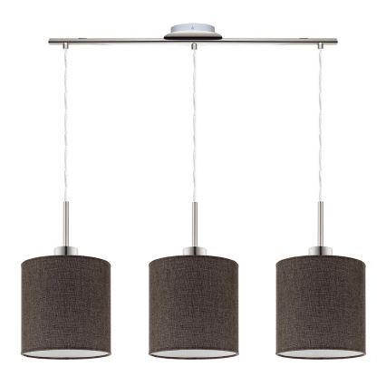 Eglo - LED Hanglamp aan kabel TUNJA 3xE27/60W/230V bruin