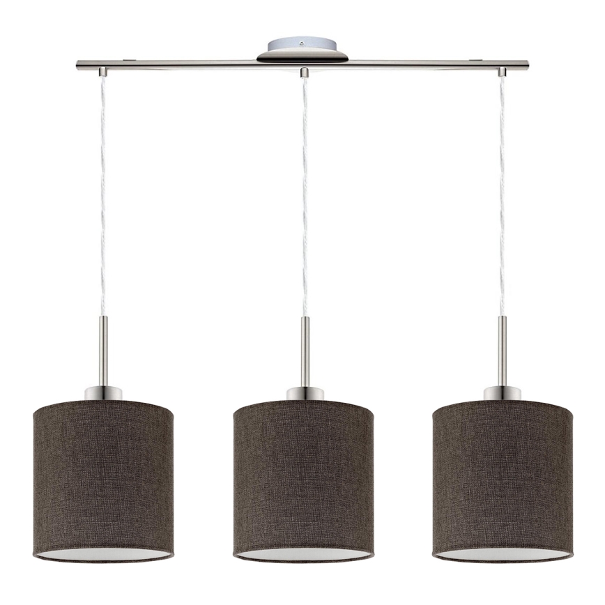 Eglo - LED Hanglamp aan kabel TUNJA 3xE27/60W/230V bruin