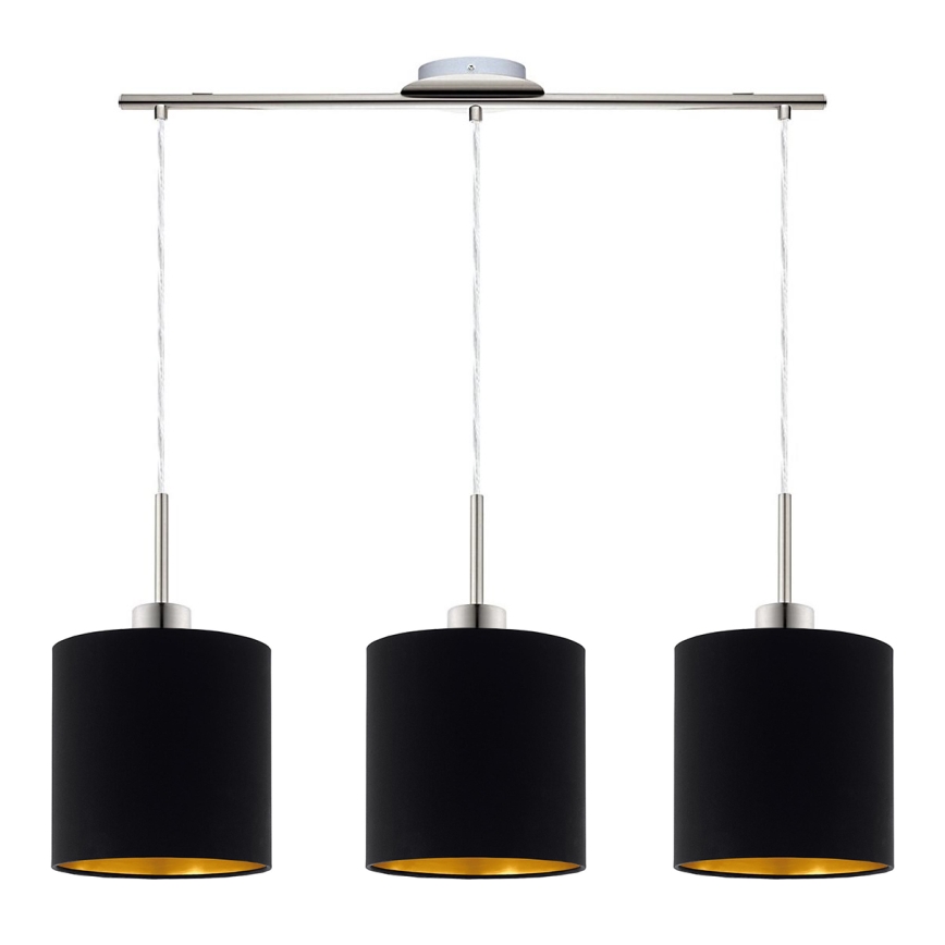 Eglo - LED Hanglamp aan kabel TUNJA 3xE27/60W/230V zwart