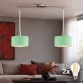 Eglo - LED-hanglamp TUNJA met kabel 2xE27/60W/230V mat chroom/groen